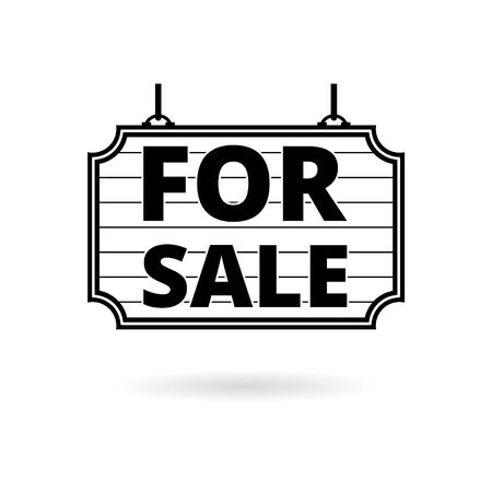 For Sale sign black iconのイラスト素材