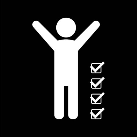 Checklist icon on dark backgroundのイラスト素材