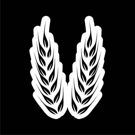 Wheat icon, Wheat ears on dark backgroundのイラスト素材