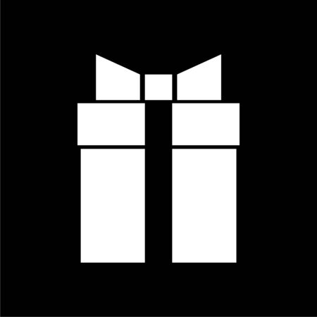 Gift box icon on dark backgroundのイラスト素材