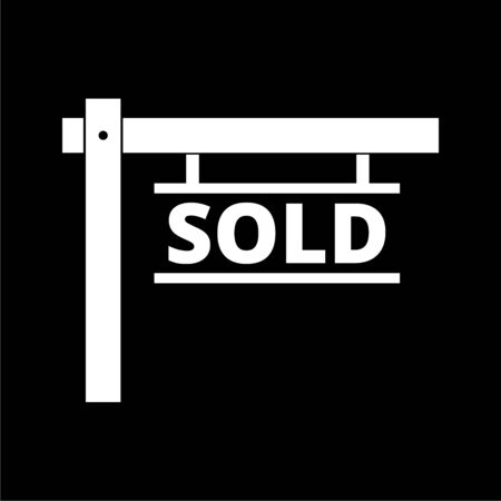 Sold sign icon on dark backgroundのイラスト素材