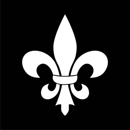 Fleur de lis icon, Fleur-de-lis sign on dark backgroundのイラスト素材