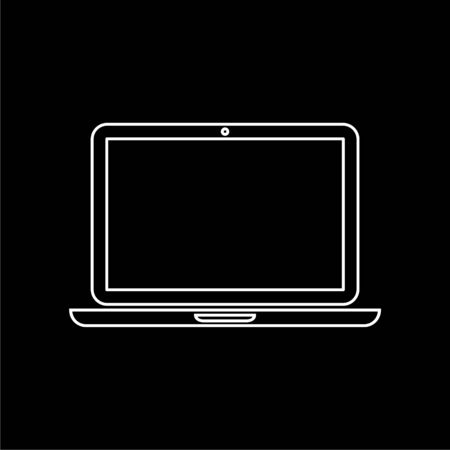 Laptop line icon on dark backgroundのイラスト素材