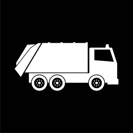Recycle truck icon, Garbage Truck on dark backgroundのイラスト素材