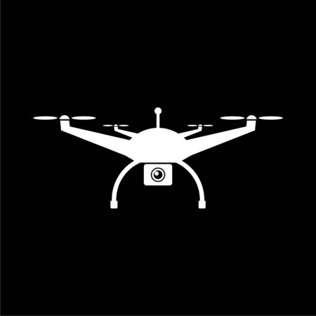 Quadrocopter Drone icon on dark backgroundのイラスト素材