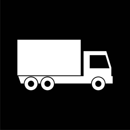Simple truck icon, truck symbol on dark backgroundのイラスト素材