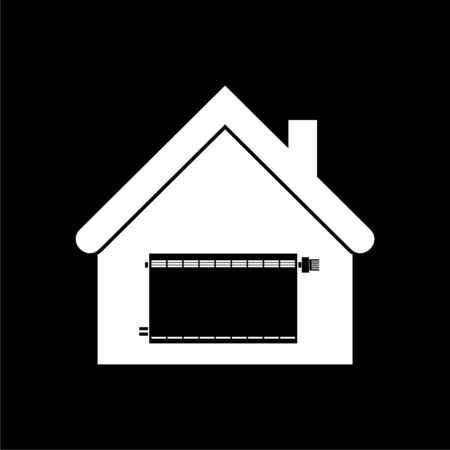 Radiator in house icon on dark backgroundのイラスト素材