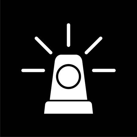 Siren icon for web and mobile, Alarm siren vector icon on dark backgroundのイラスト素材