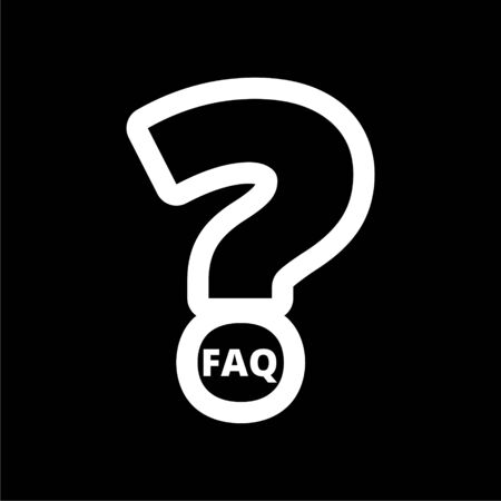 Frequently Asked Questions, FAQ icon on dark backgroundのイラスト素材