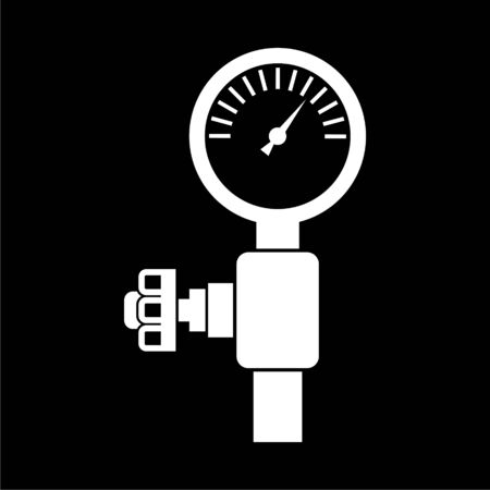 Pressure gauge icon, Manometer icon, Pressure meter on dark backgroundのイラスト素材