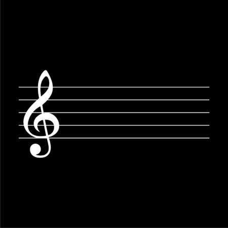 Treble Clef icon, Musical key, simple vector icon on dark backgroundのイラスト素材