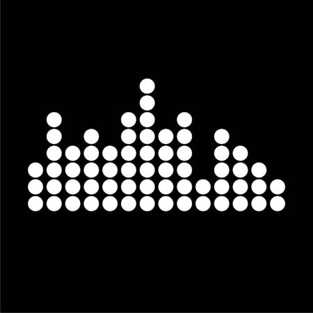 Audio wave icon on dark backgroundのイラスト素材