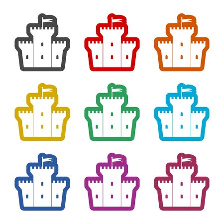 Castle icon, color icons setのイラスト素材