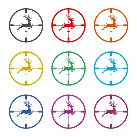 Hunting sight icon, color icons setのイラスト素材