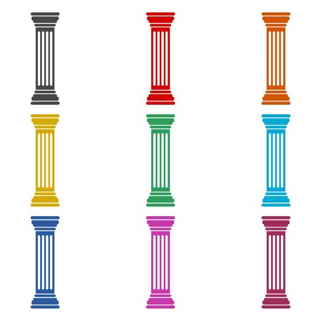Antique Column icon, color icons setのイラスト素材