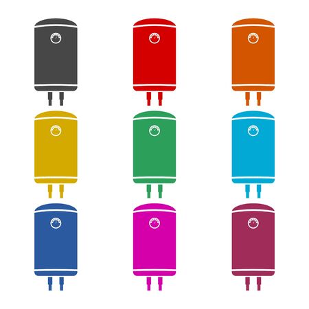 Electric boiler icon, color icons setのイラスト素材