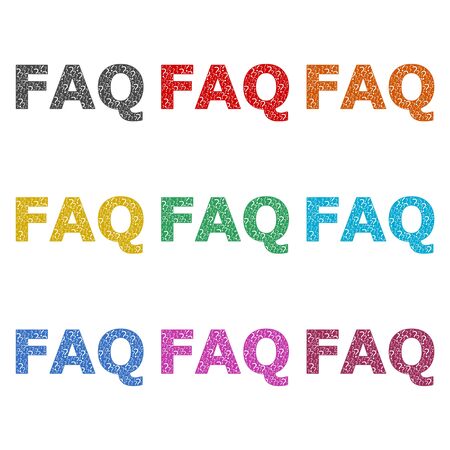 Frequently Asked Questions, FAQ icon, color icons setのイラスト素材