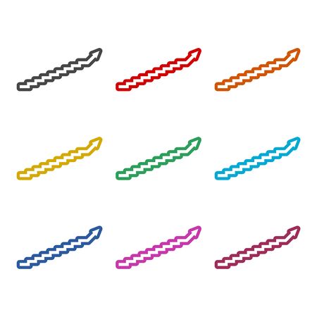 Growth chart icon, color icons setのイラスト素材