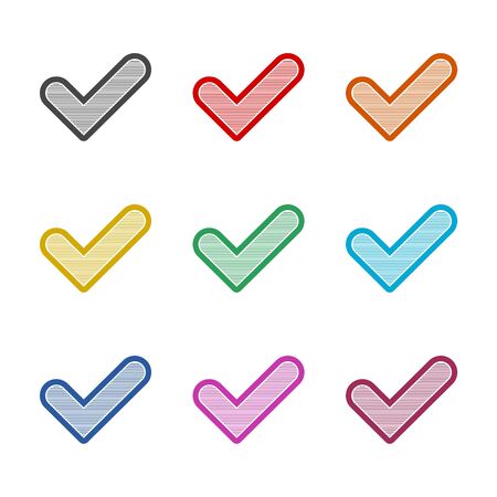 Checkmark icon, color icons setのイラスト素材