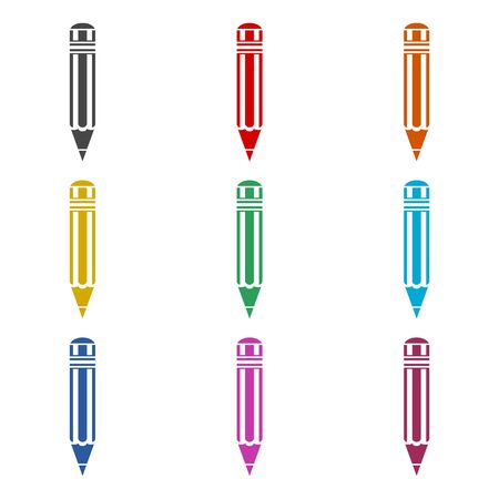Pencil icon, color icons setのイラスト素材