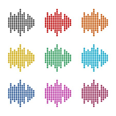 Audio wave icon, color icons setのイラスト素材