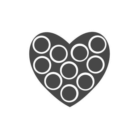 Black heart icon, Heart signのイラスト素材