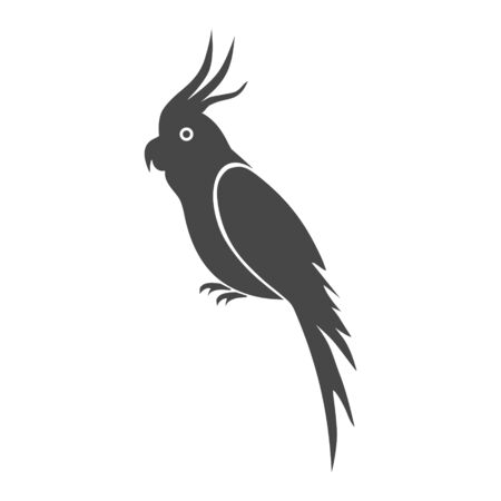 Parrot icon, vector illustration on white backgroundのイラスト素材