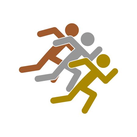 Let's run together, Running icon signのイラスト素材