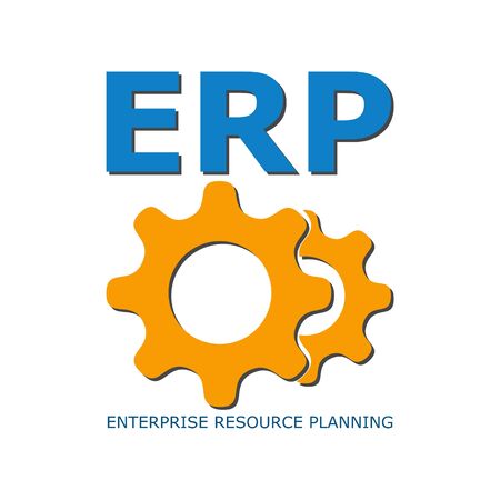 ERP icon, Enterprise Resource Planning ERP Processのイラスト素材
