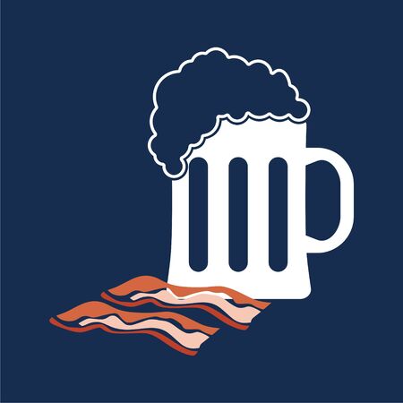 Beer and bacon iconのイラスト素材
