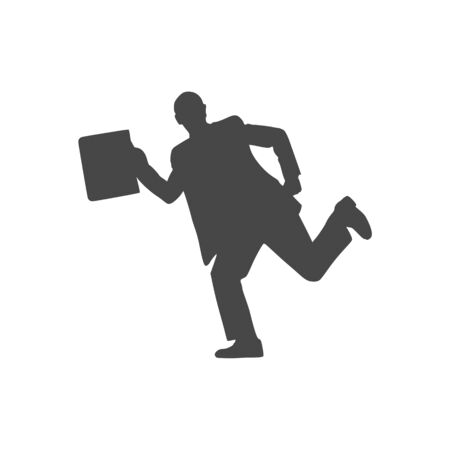Businessman running silhouette iconのイラスト素材