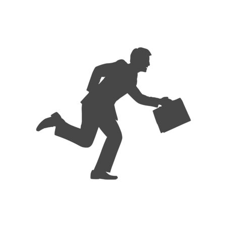 Businessman running silhouette iconのイラスト素材