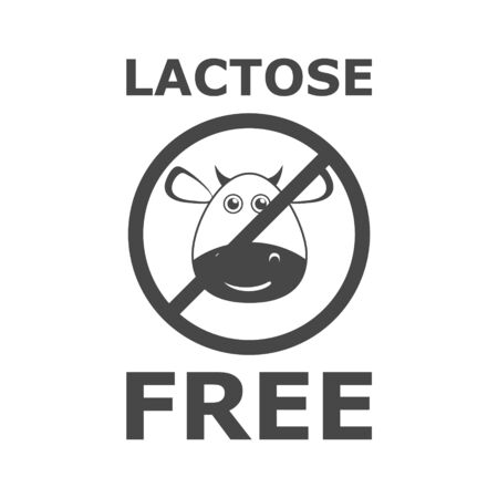 Lactose free sign, lactose free iconのイラスト素材