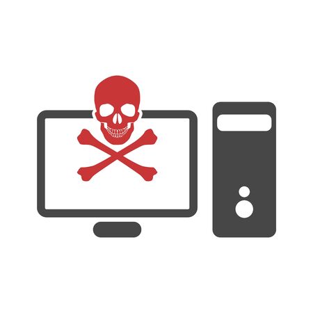 Cyber risks icon, data and network protectionのイラスト素材