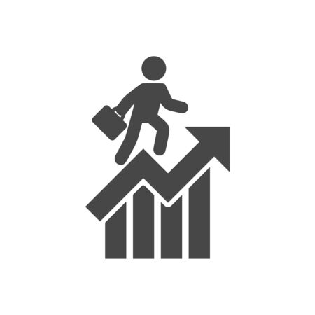 Success icon, Ladder of success, Success manのイラスト素材