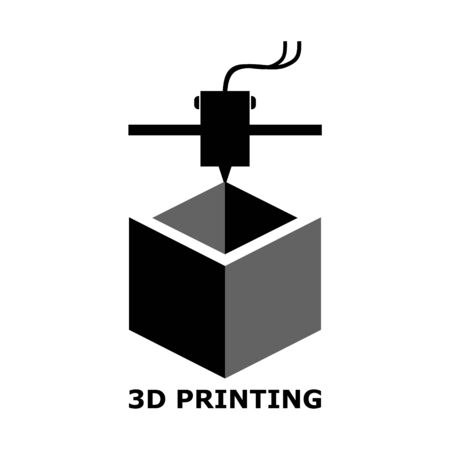 3d printing simple iconのイラスト素材