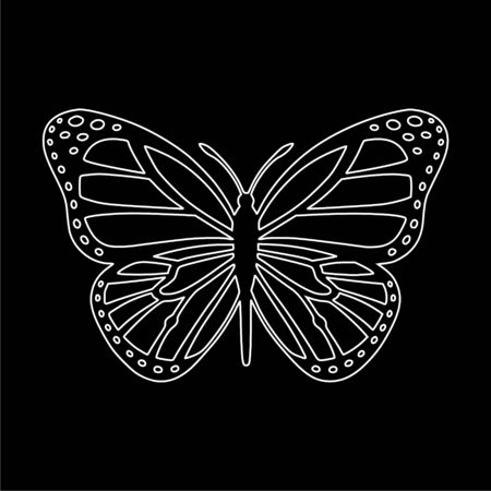 Butterfly winged insect flat iconのイラスト素材
