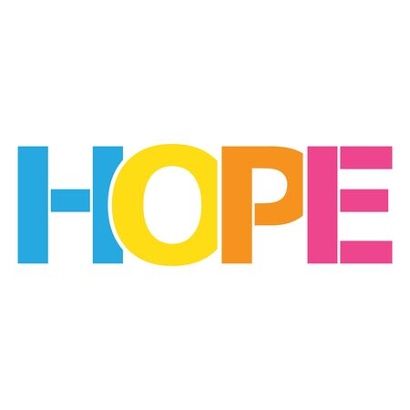HOPE color vector letters iconのイラスト素材