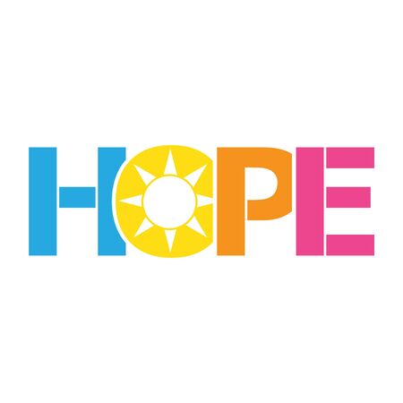 HOPE color vector letters iconのイラスト素材