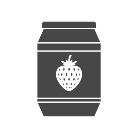 Strawberry jam jar simple iconのイラスト素材