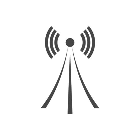 Wireless tower with waves, Tower icon, Tower logoのイラスト素材