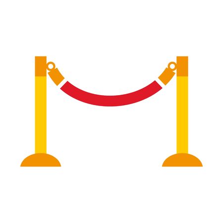 Barrier rope isolated on whiteのイラスト素材