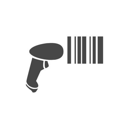 Barcode reader scanning bar code iconのイラスト素材