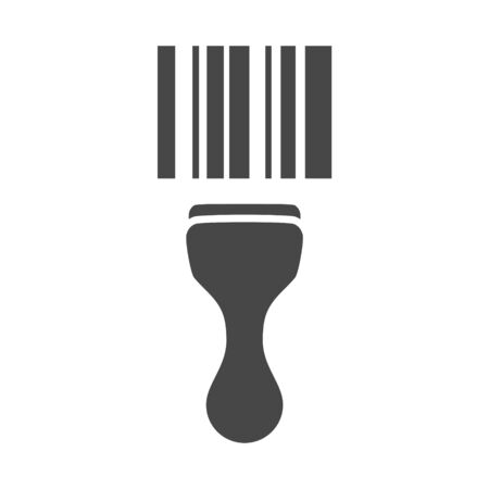 Barcode reader scanning bar code iconのイラスト素材