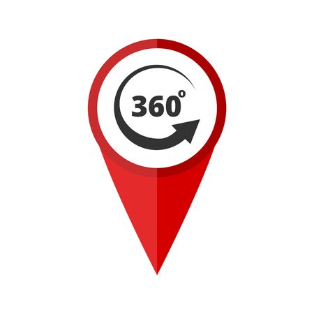 Panorama 360 red pointer vector iconのイラスト素材