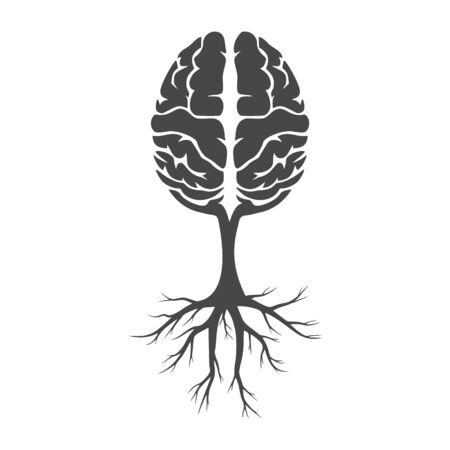 Human brain simple illustration, Human brain iconのイラスト素材