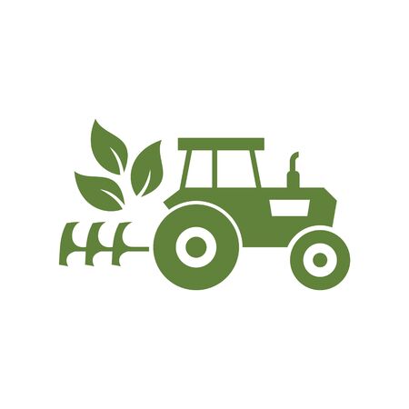 Tractor   icon on white backgroundのイラスト素材
