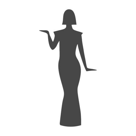 Egyptian silhouette icon, Queen Nefertiti, Cleopatra silhouetteのイラスト素材