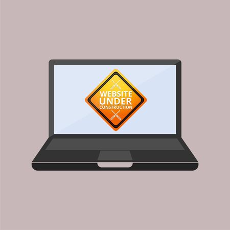 Website under construction, Laptop signのイラスト素材