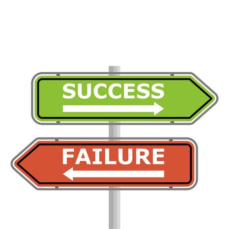 Success failure concept, road signのイラスト素材